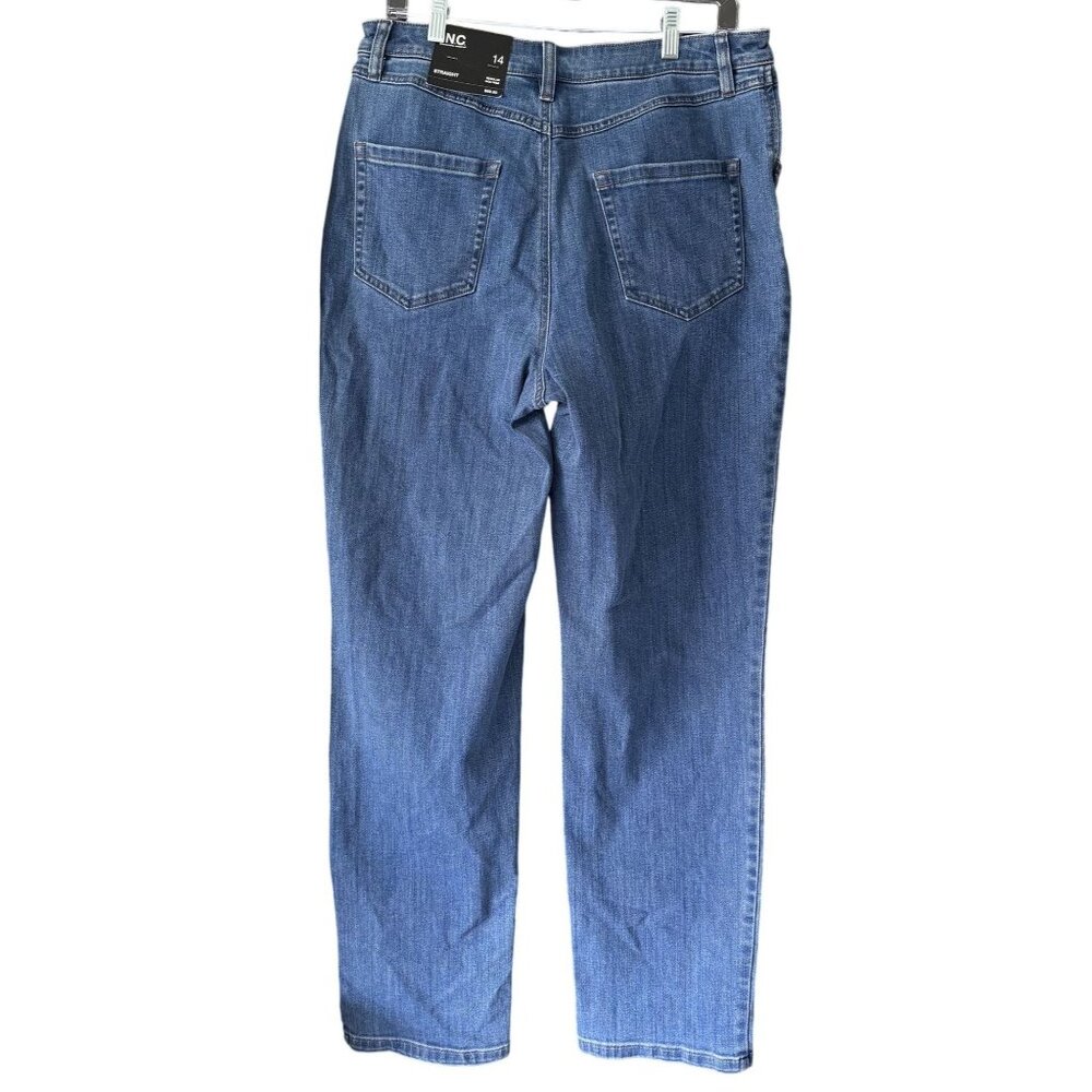 I.N.C. Womens High Rise Straight Leg Jeans Size 14 Medium Indigo Denim New - Picture 4 of 6